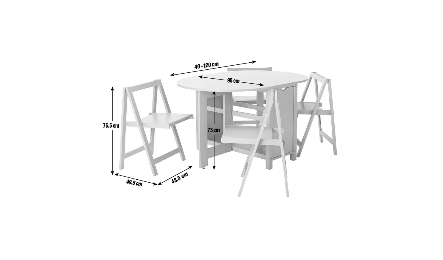 Argos Home Butterfly Ext White Dining Table & 4 White Chairs