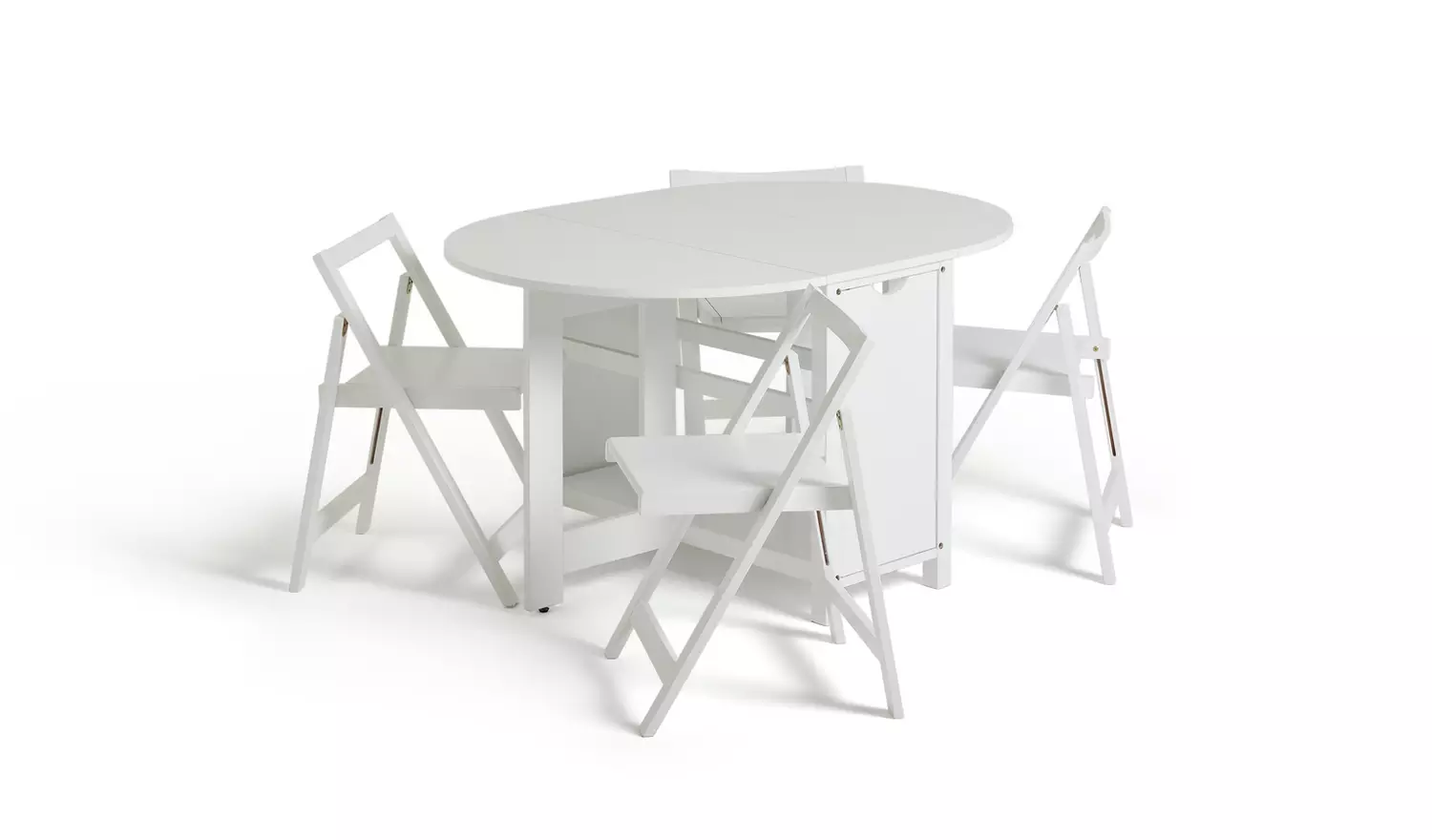 Argos Home Butterfly Ext White Dining Table & 4 White Chairs
