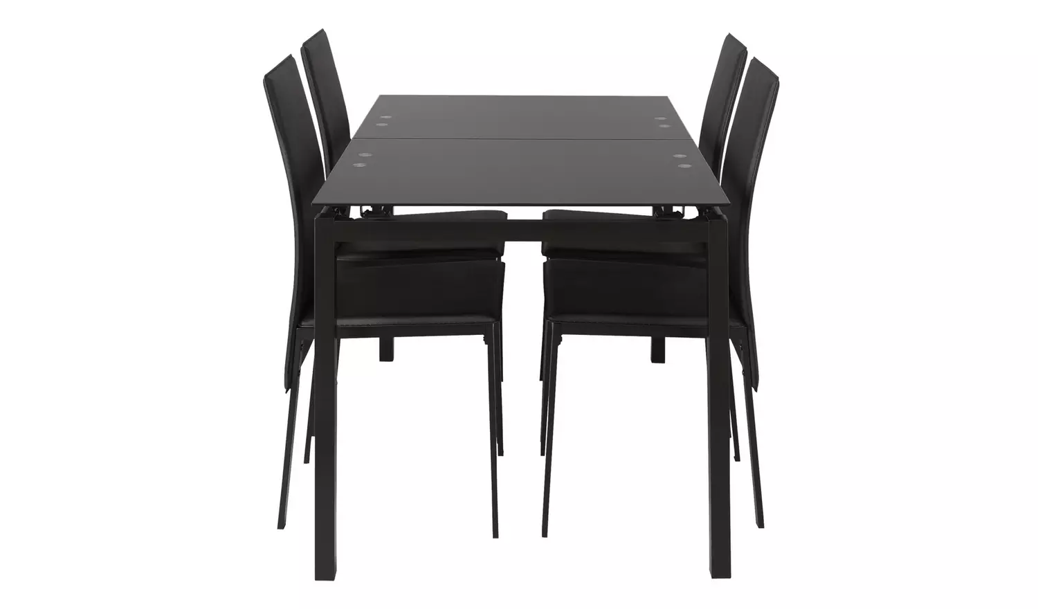 Argos Home Lido Extending Black Dining Table &4 Black Chairs
