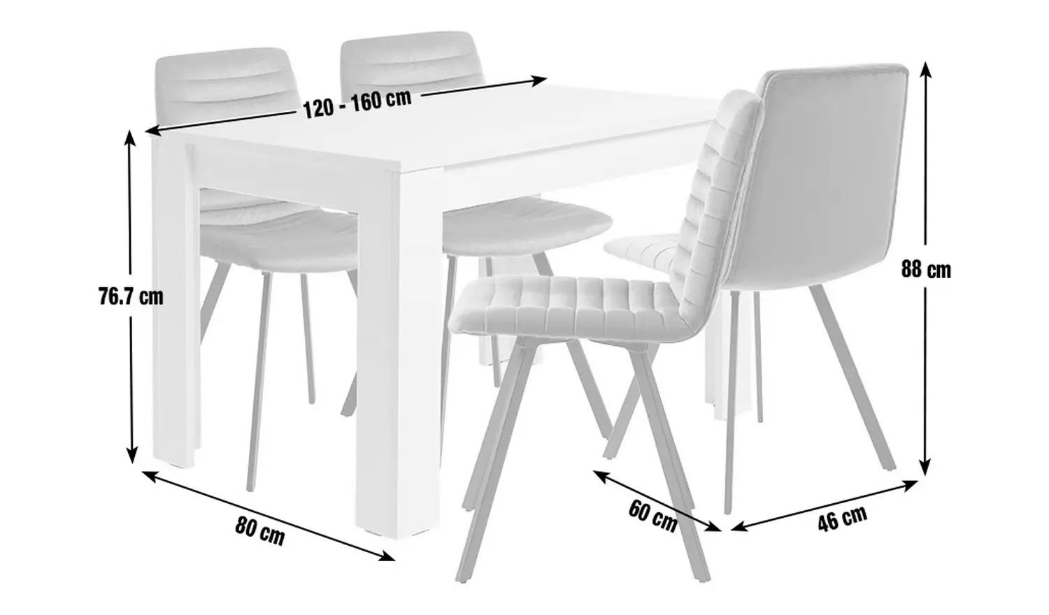 Argos Home Miami Extend Oak Dining Table & 4 Copper Chairs