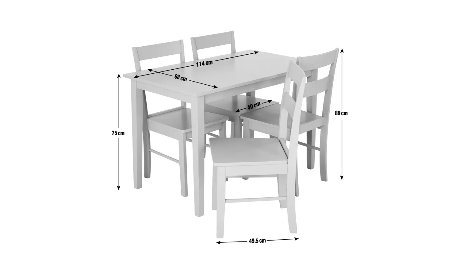 Argos Home Chicago Grey Dining Table & 4 Grey Chairs