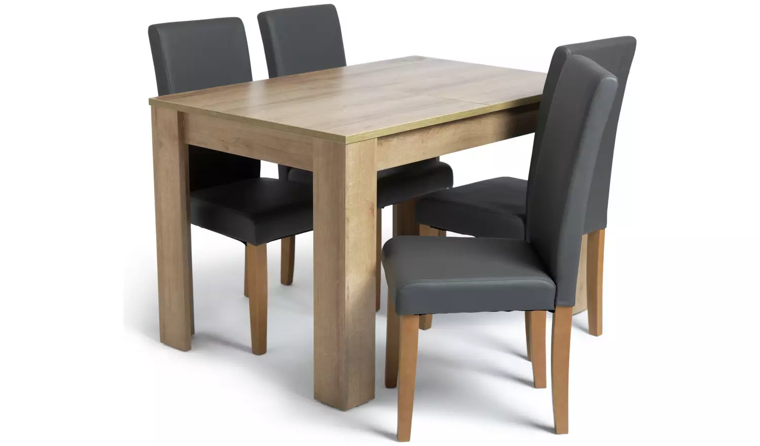Argos Home Miami Oak Dining Table & 4 Charcoal Chairs