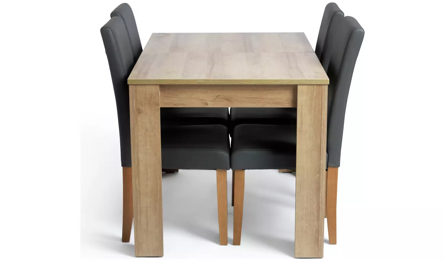 Argos Home Miami Oak Dining Table & 4 Charcoal Chairs