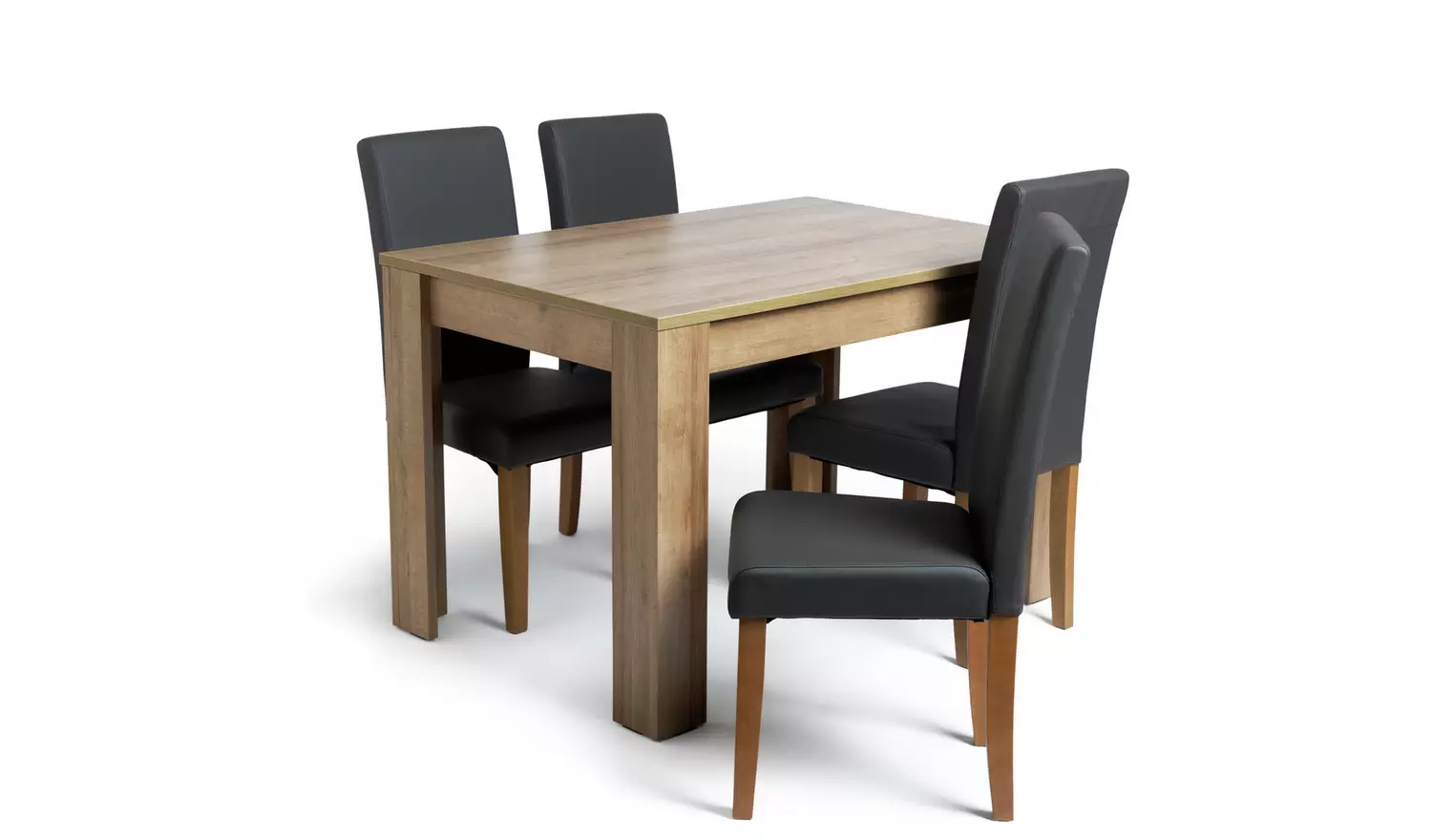Argos Home Miami Non-Ext Oak Dining Table & 4Charcoal Chairs