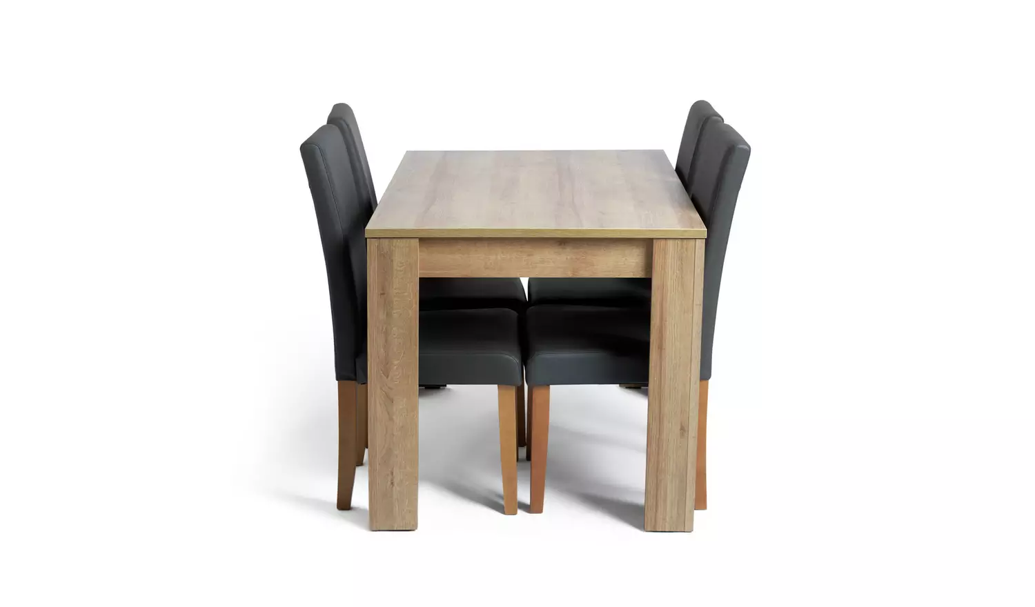Argos Home Miami Non-Ext Oak Dining Table & 4Charcoal Chairs