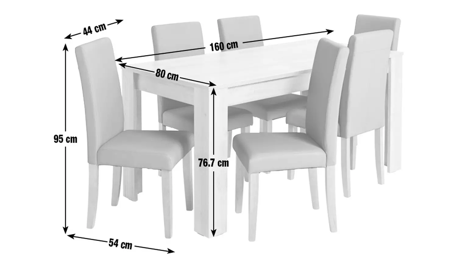 Argos Home Miami Extend Oak Dining Table & 6 Grey Chairs