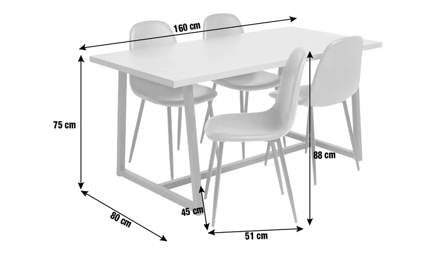 Habitat Nomad Oak Dining Table & 4 Brown Chairs