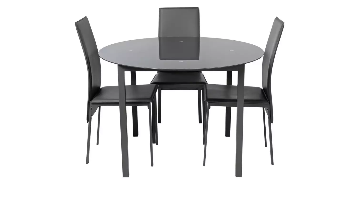 Argos Home Lido Black Dining Table & 4 Grey Chairs