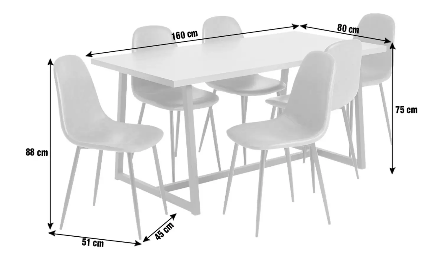Habitat Nomad Oak Dining Table & 6 Brown Chairs