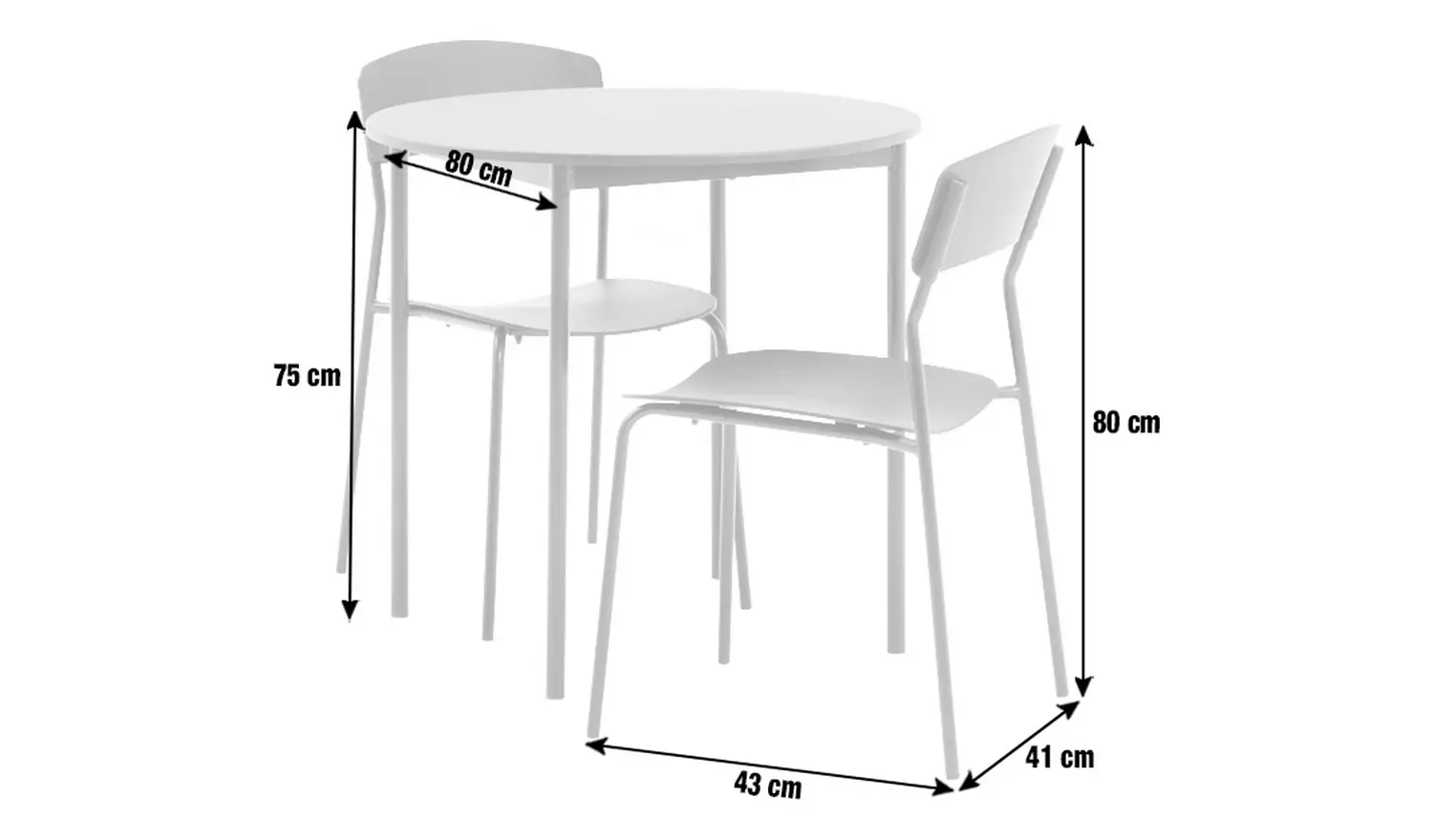 Argos Home Stella Black Dining Table & 2 Black Chairs