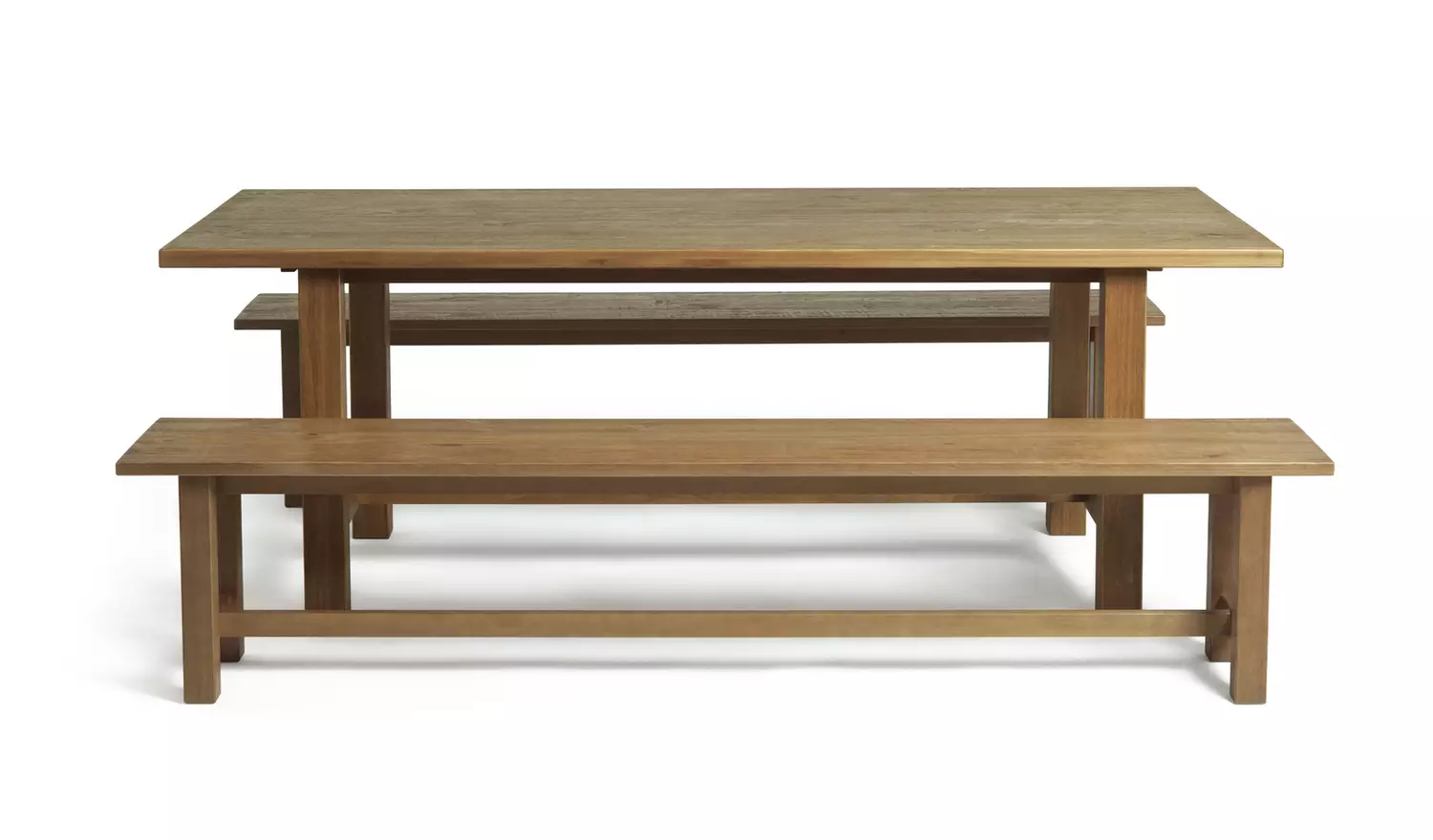 Habitat Denver Oak Dining Table & 2 Pine Benches