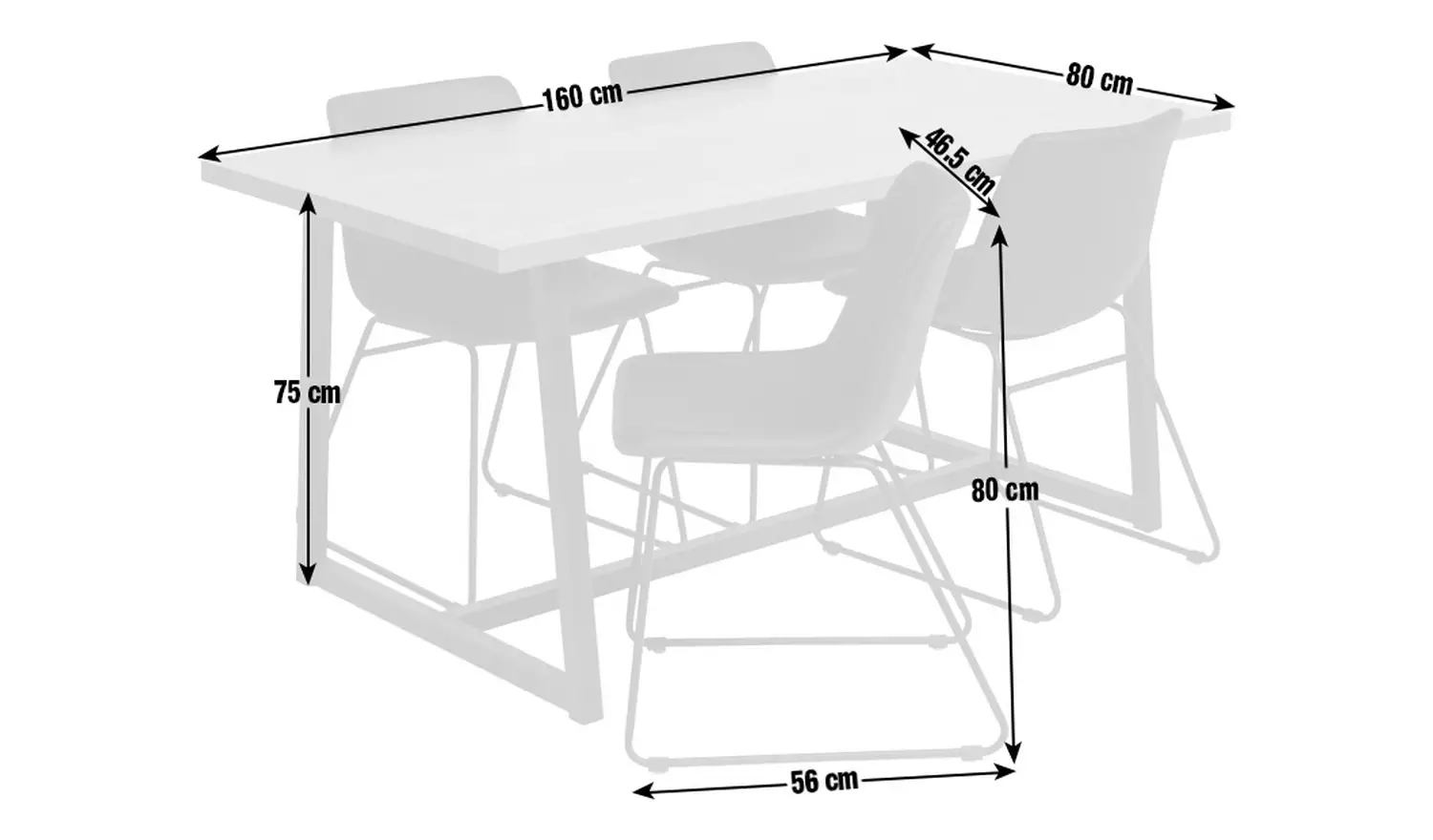 Habitat Nomad Oak Dining Table & 4 Black Chairs