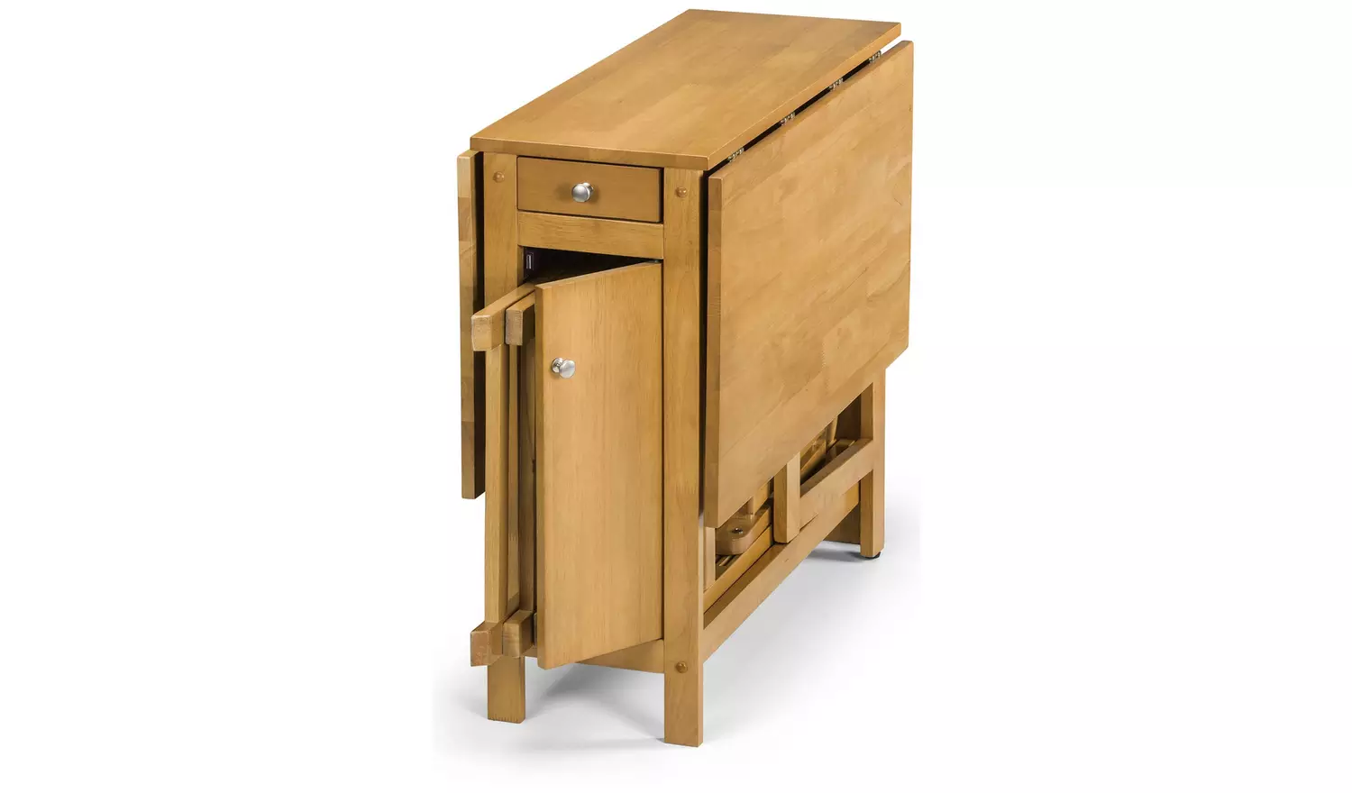 Julian Bowen Savoy Extending Oak Dining Table & 4 Oak Chairs