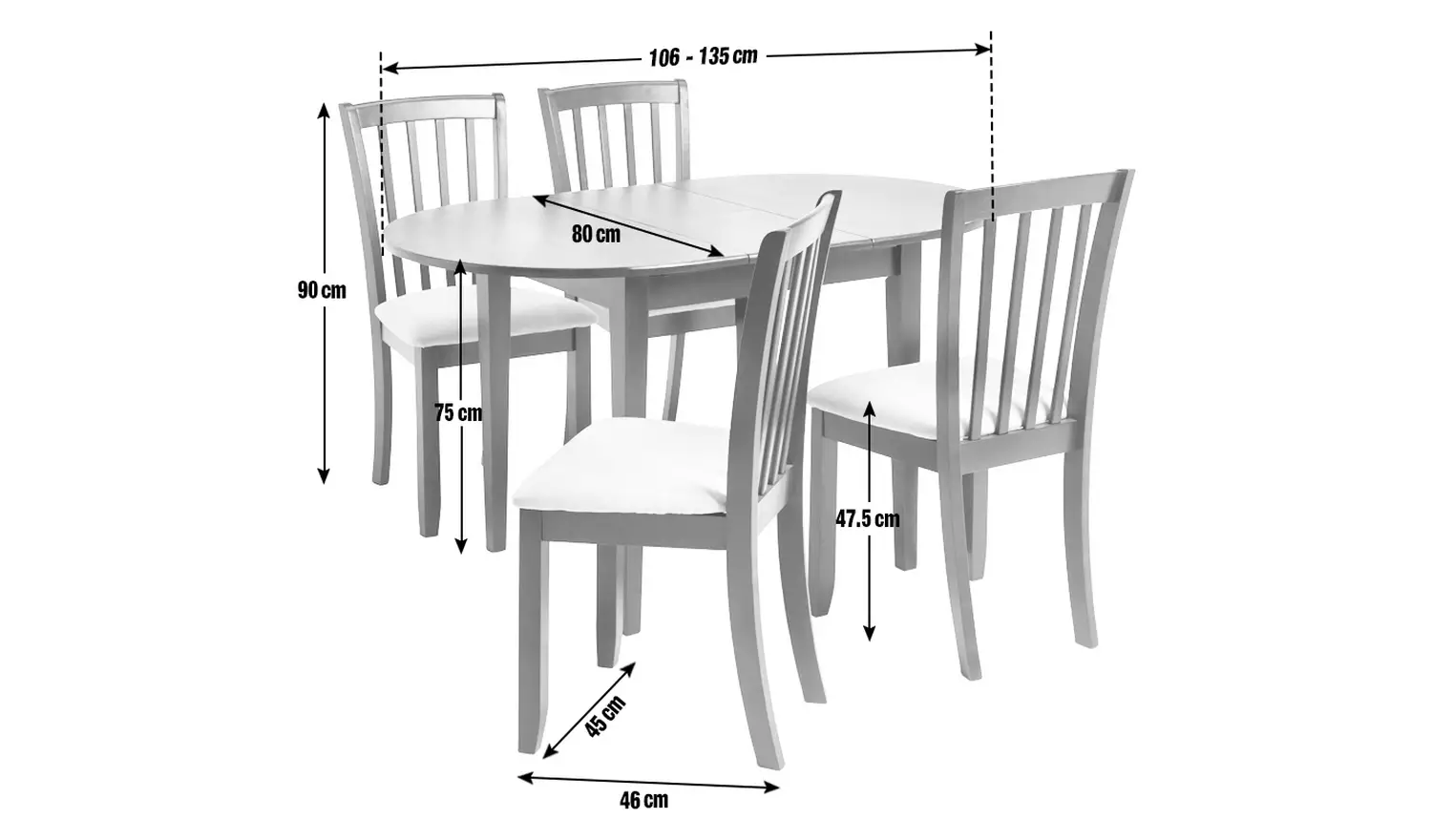 Argos Home Banbury Ext Black Dining Table & 4 Black Chairs