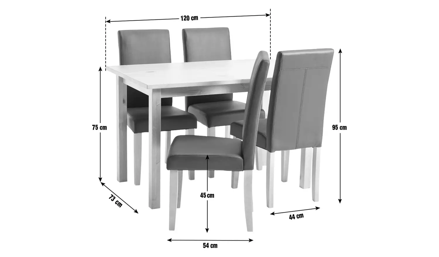 Argos Home Ashdon Oak Dining Table & 4 Black Chairs