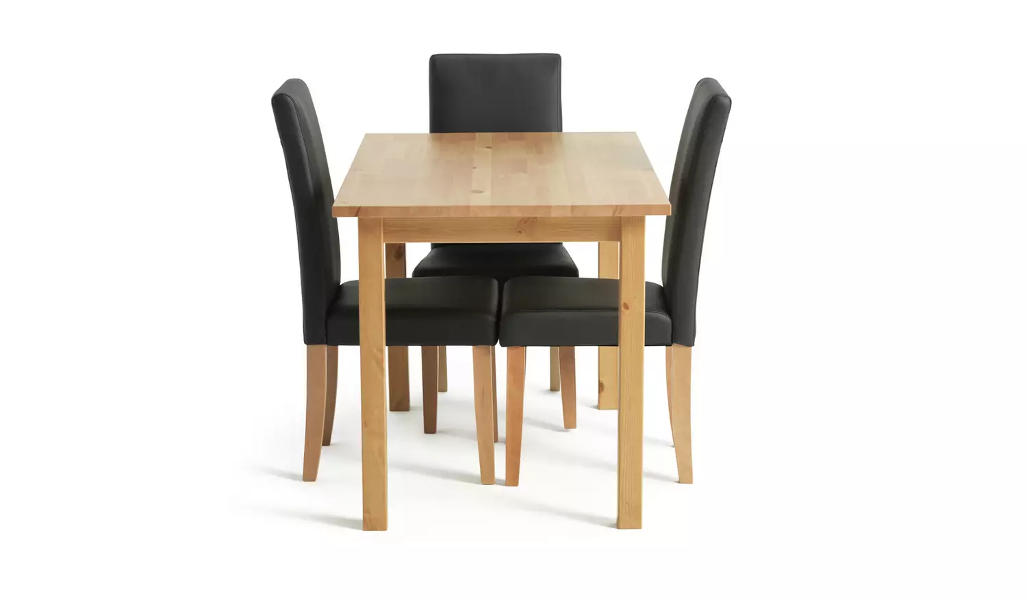 Argos Home Ashdon Oak Dining Table & 4 Black Chairs
