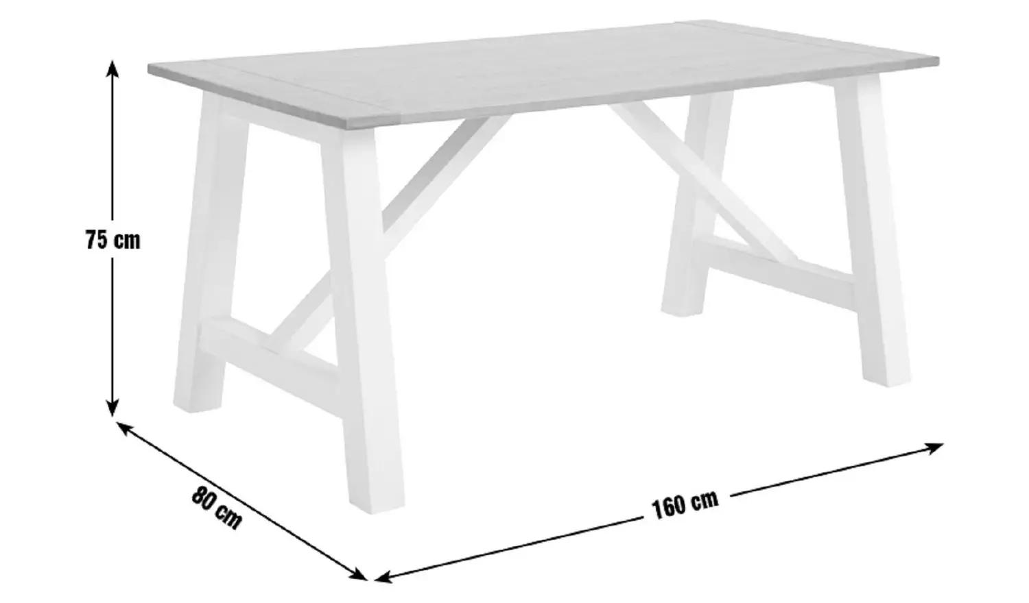 Habitat Burford Solid Wood 4 Seater Dining Table - White