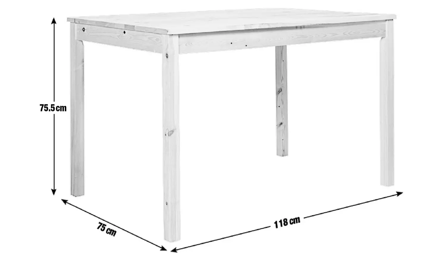 Argos Home Raye Solid Wood 4 Seater Dining Table - Natural