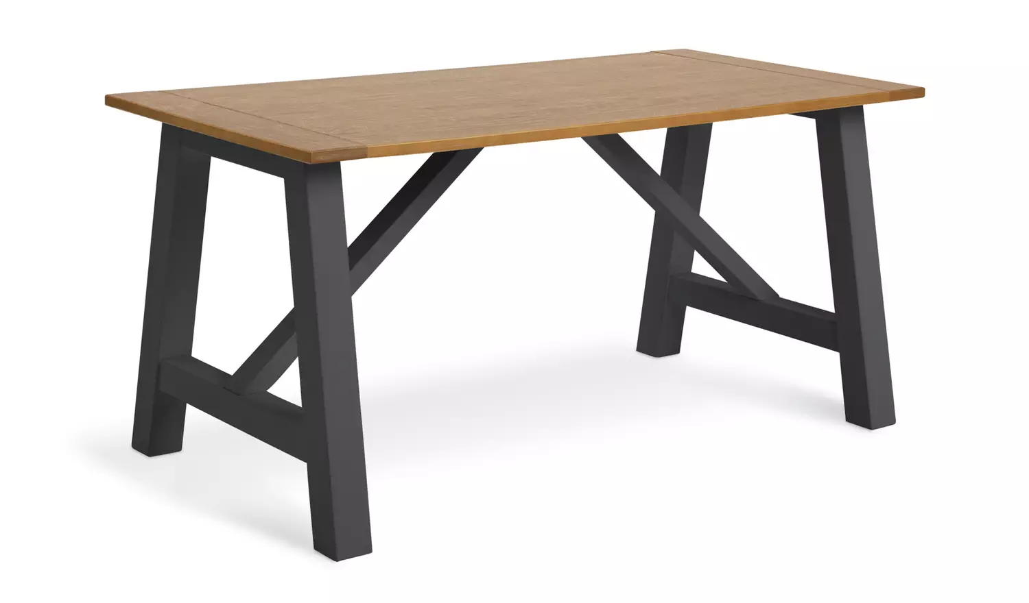 Habitat Burford Solid Wood 4 Seater Dining Table - Dark Grey