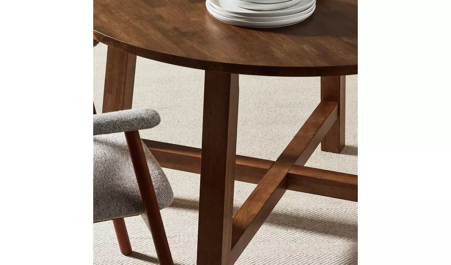 Habitat Trieste Round 4 Seater Dining Table - Walnut