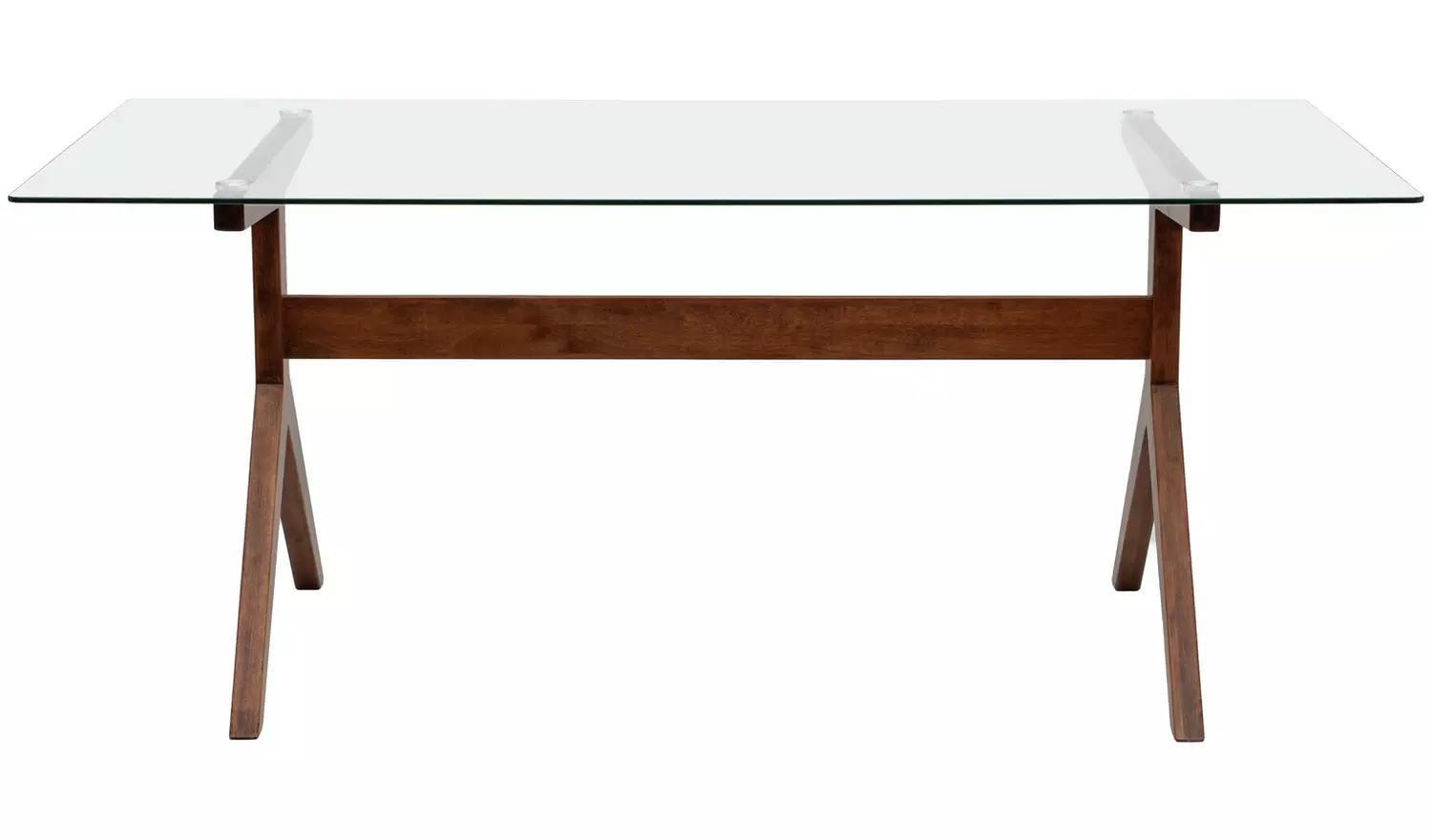 Habitat Zela Glass 6 Seater Dining Table - Walnut