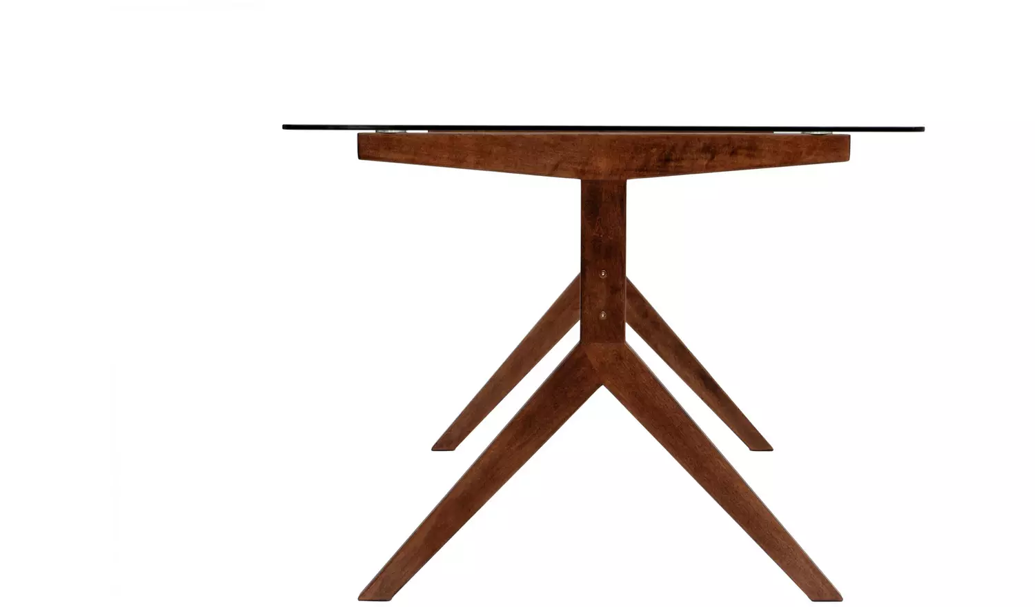 Habitat Zela Glass 6 Seater Dining Table - Walnut