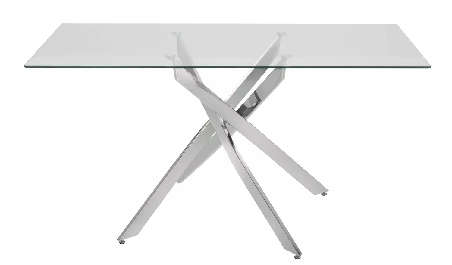 Argos Home Blake Glass 6 Seater Dining Table - Chrome