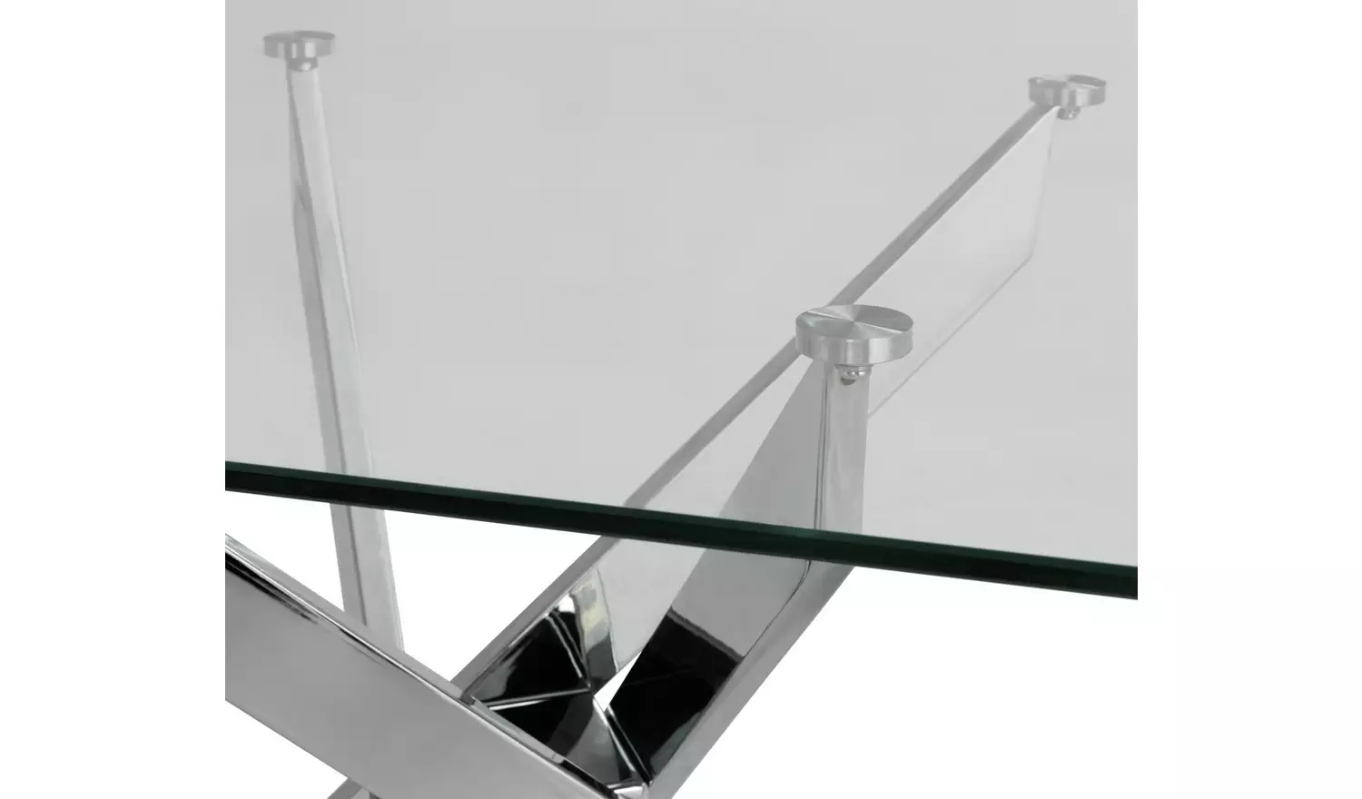 Argos Home Blake Glass 6 Seater Dining Table - Chrome