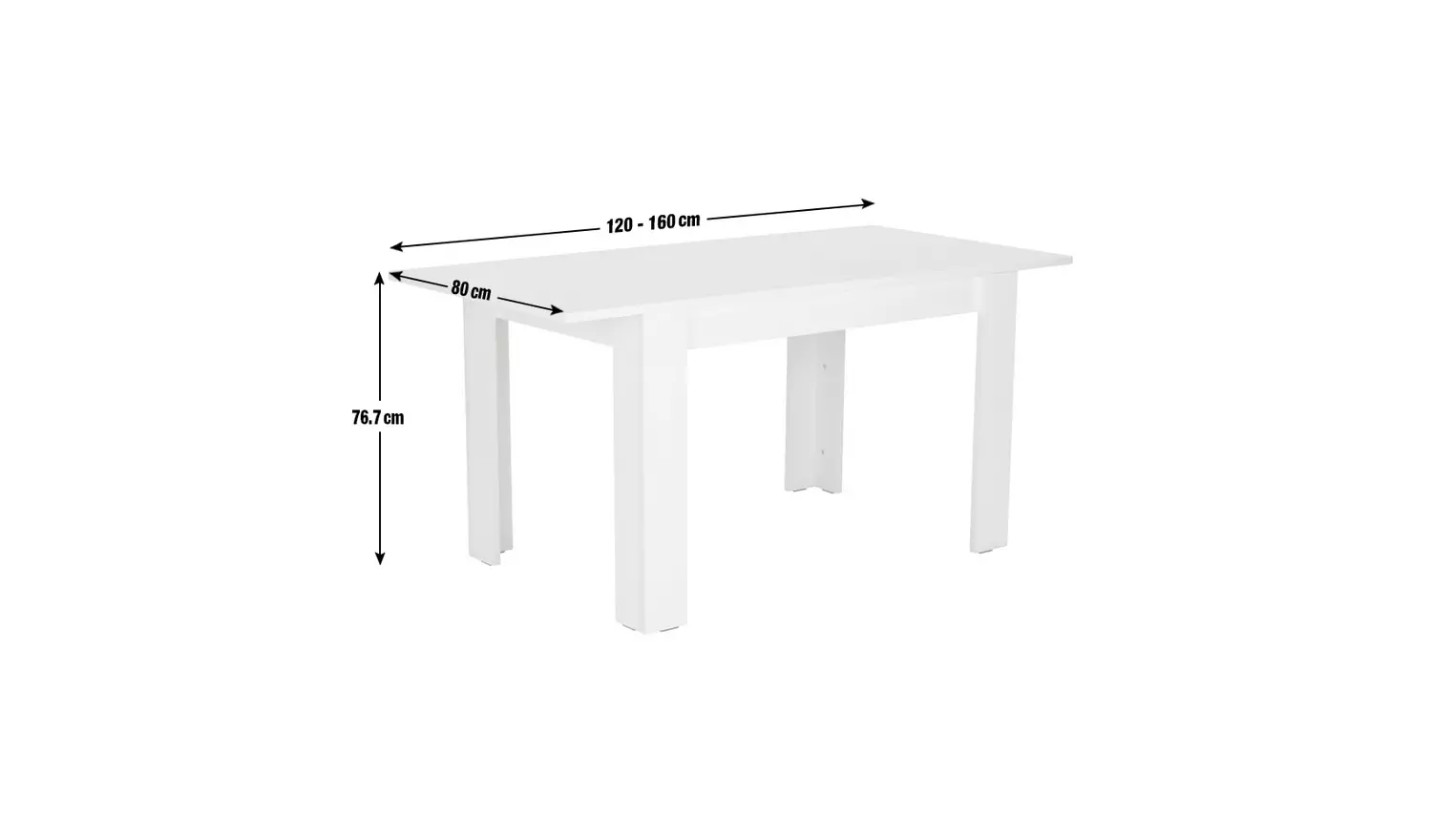 Argos Home Miami Gloss Extending 4 - 6 Seater Table - White