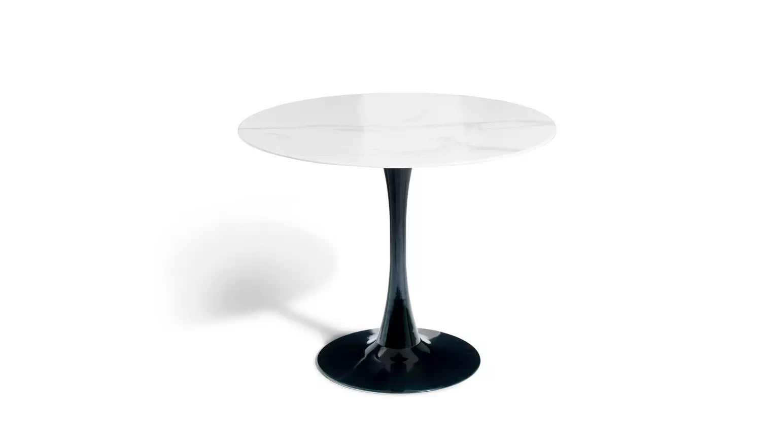 Habitat Tulip Marble Effect 4 Seater Dining Table - Black