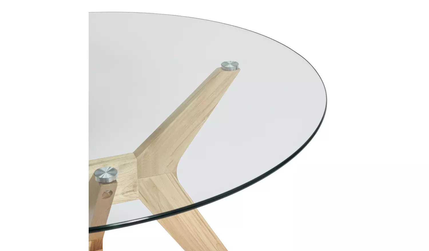 Habitat Zela Glass 4 Seater Dining Table - Natural