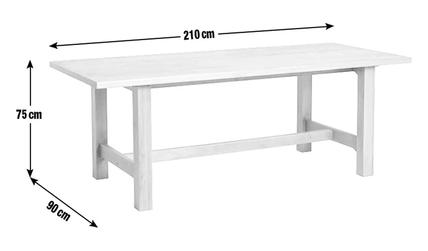 Habitat Denver Solid Wood 8 Seater Refectory Table - Pine
