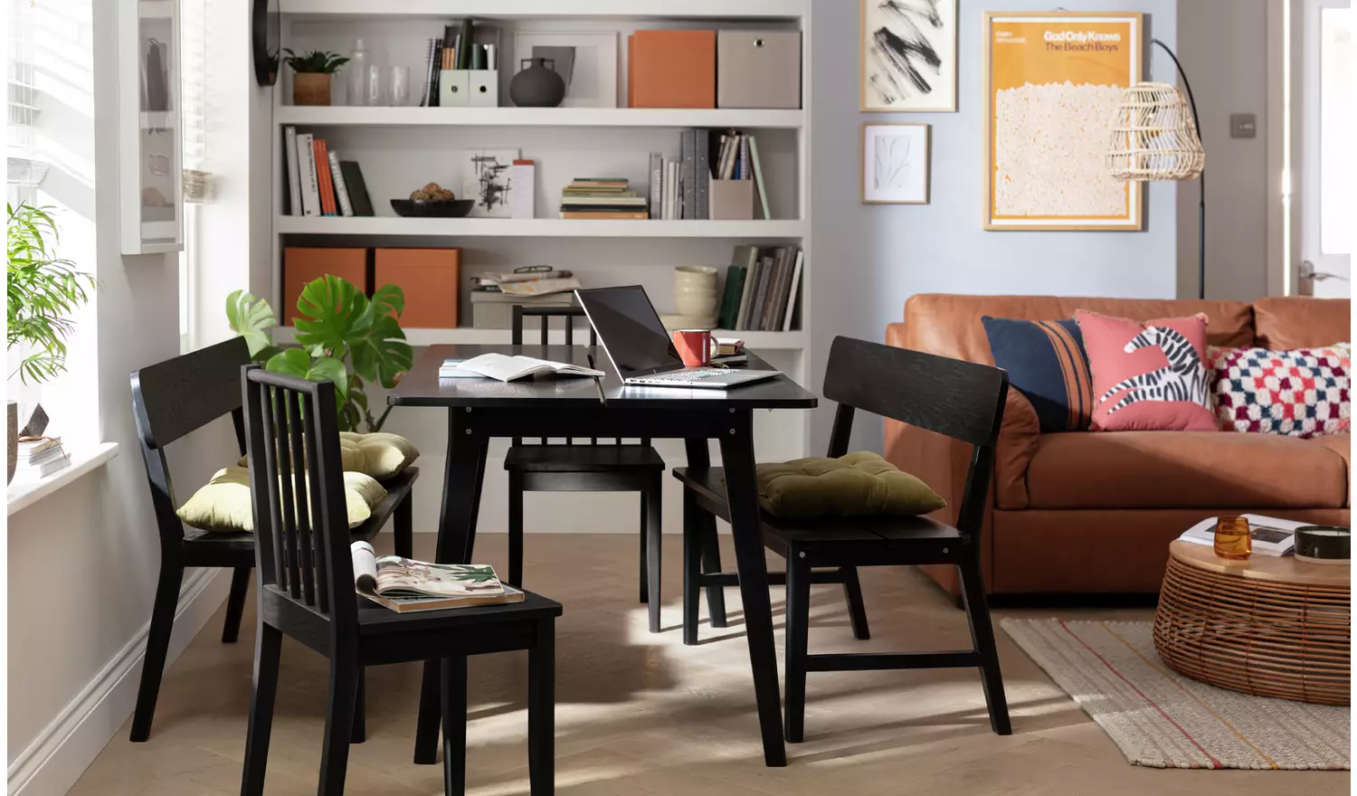 Habitat Nel Wood Veneer 4 Seater Dining Table - Black