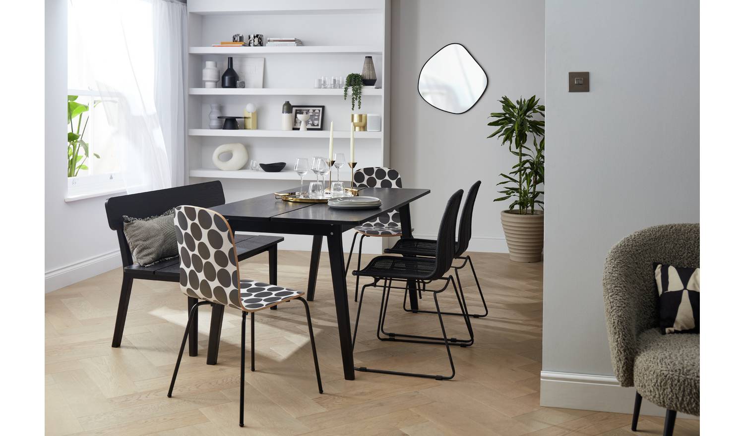 Habitat Nel Wood Veneer 4 Seater Dining Table - Black