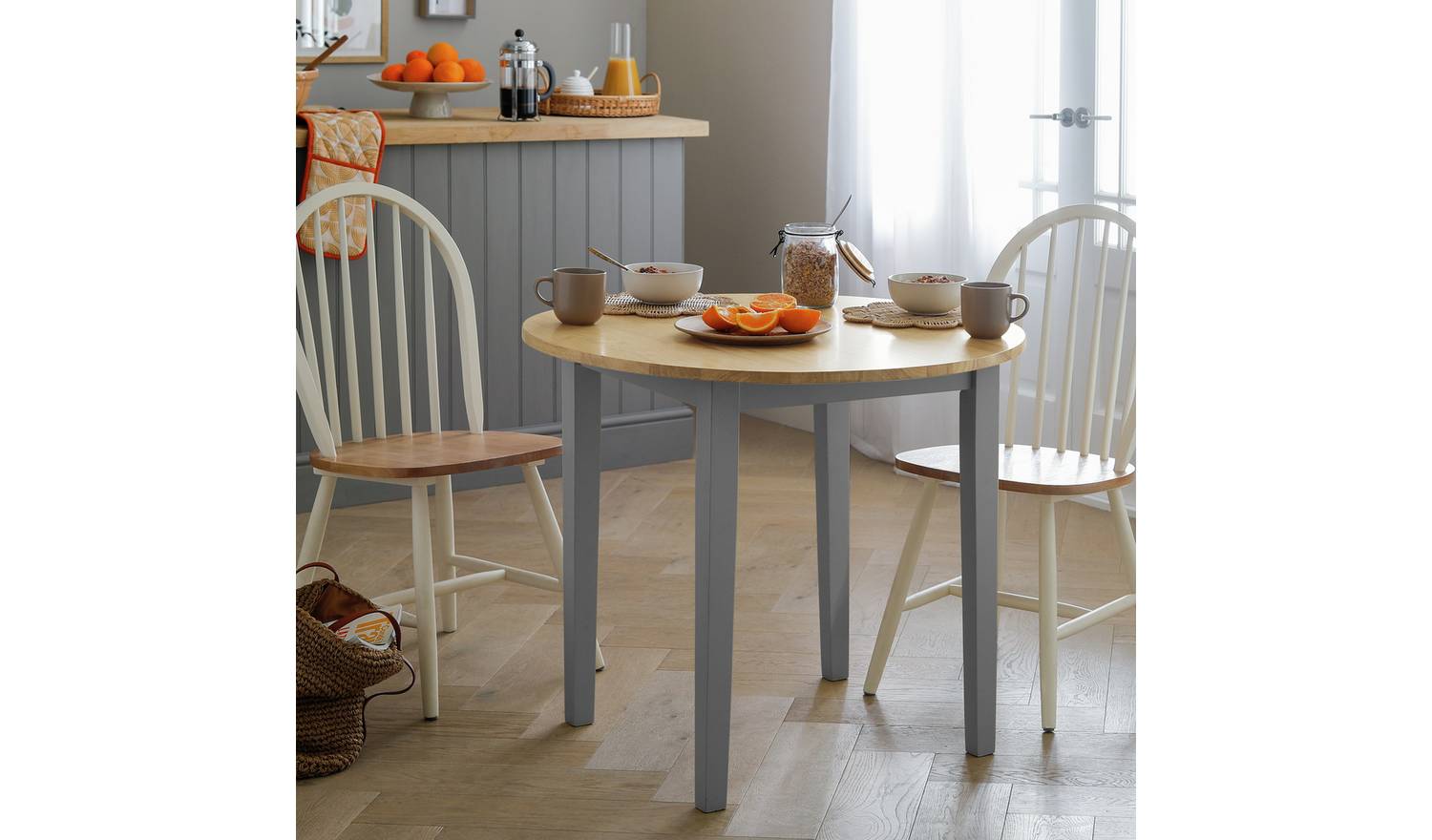 Argos Home Chicago Solid Wood 2-4 Seater Dining Table - Grey