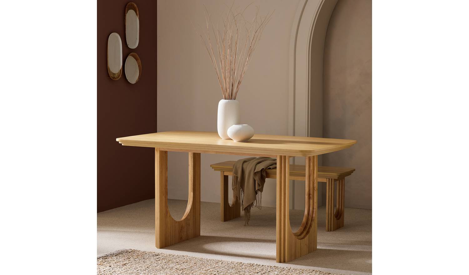 Habitat Trezy Solid Wood 6 Seater Dining Table - Oak