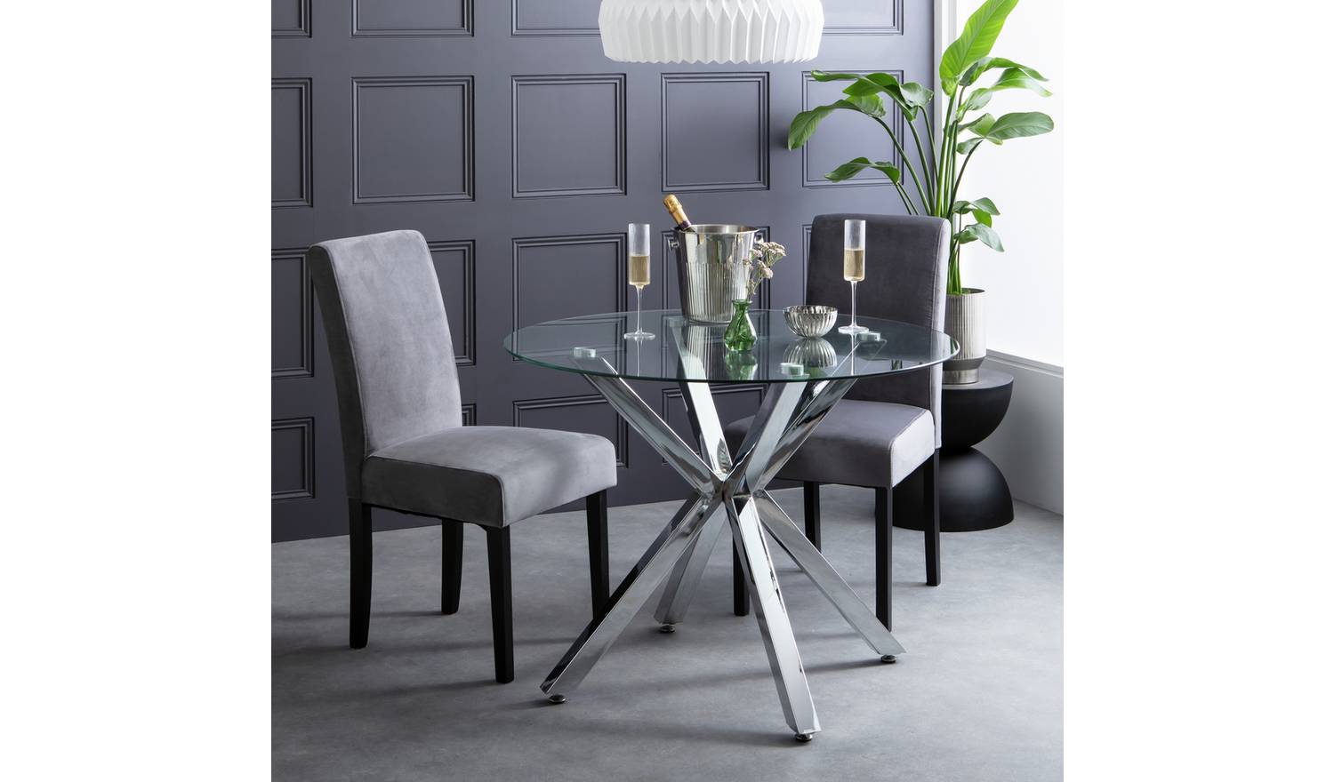 Argos Home Alice 4 Seater Dining Table - Chrome