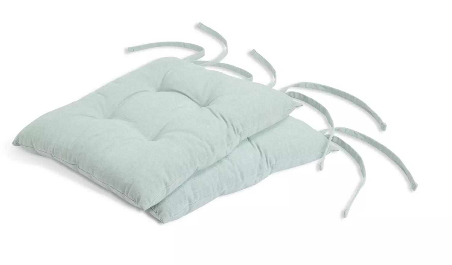 Habitat Chambray Pack of 2 Seat Cushions - Duck Egg