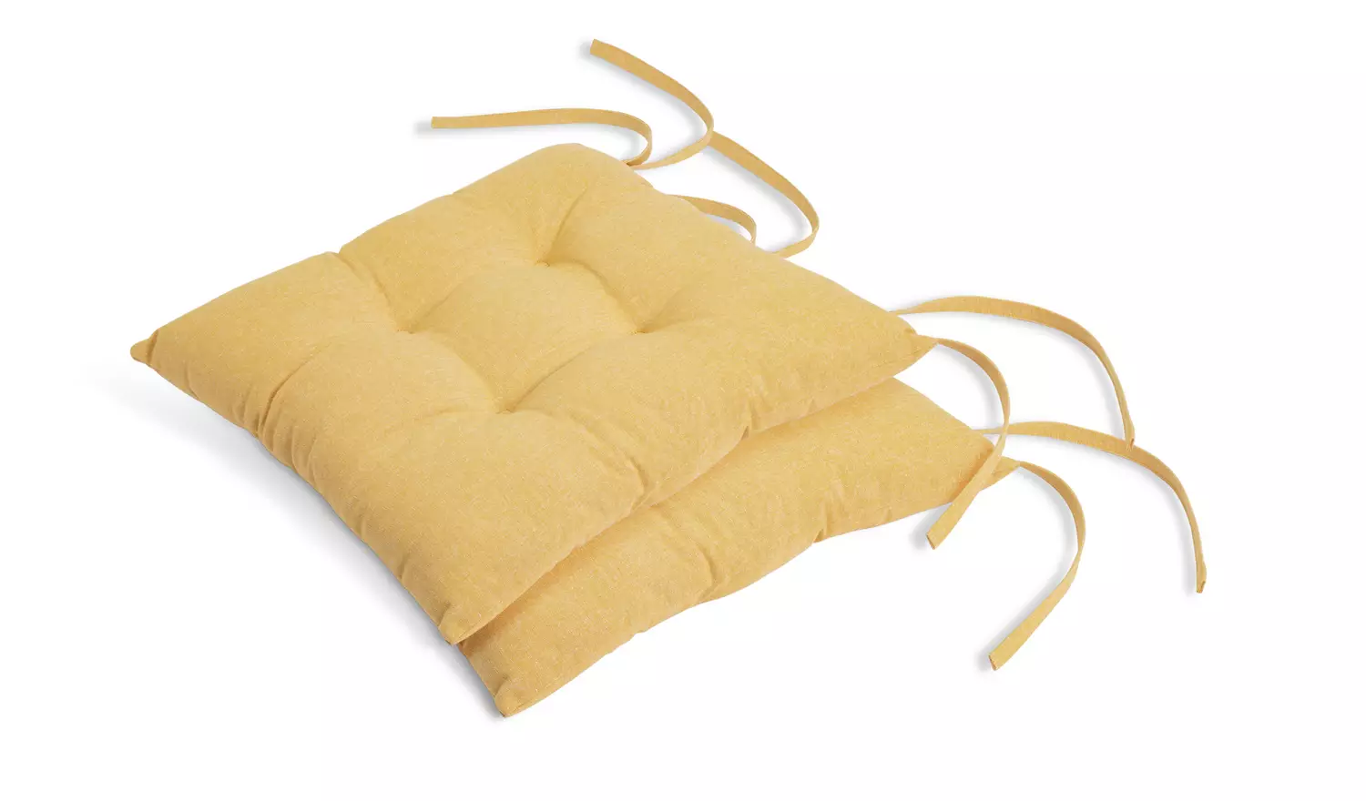 Habitat Chambray Pack of 2 Seat Cushions - Mustard