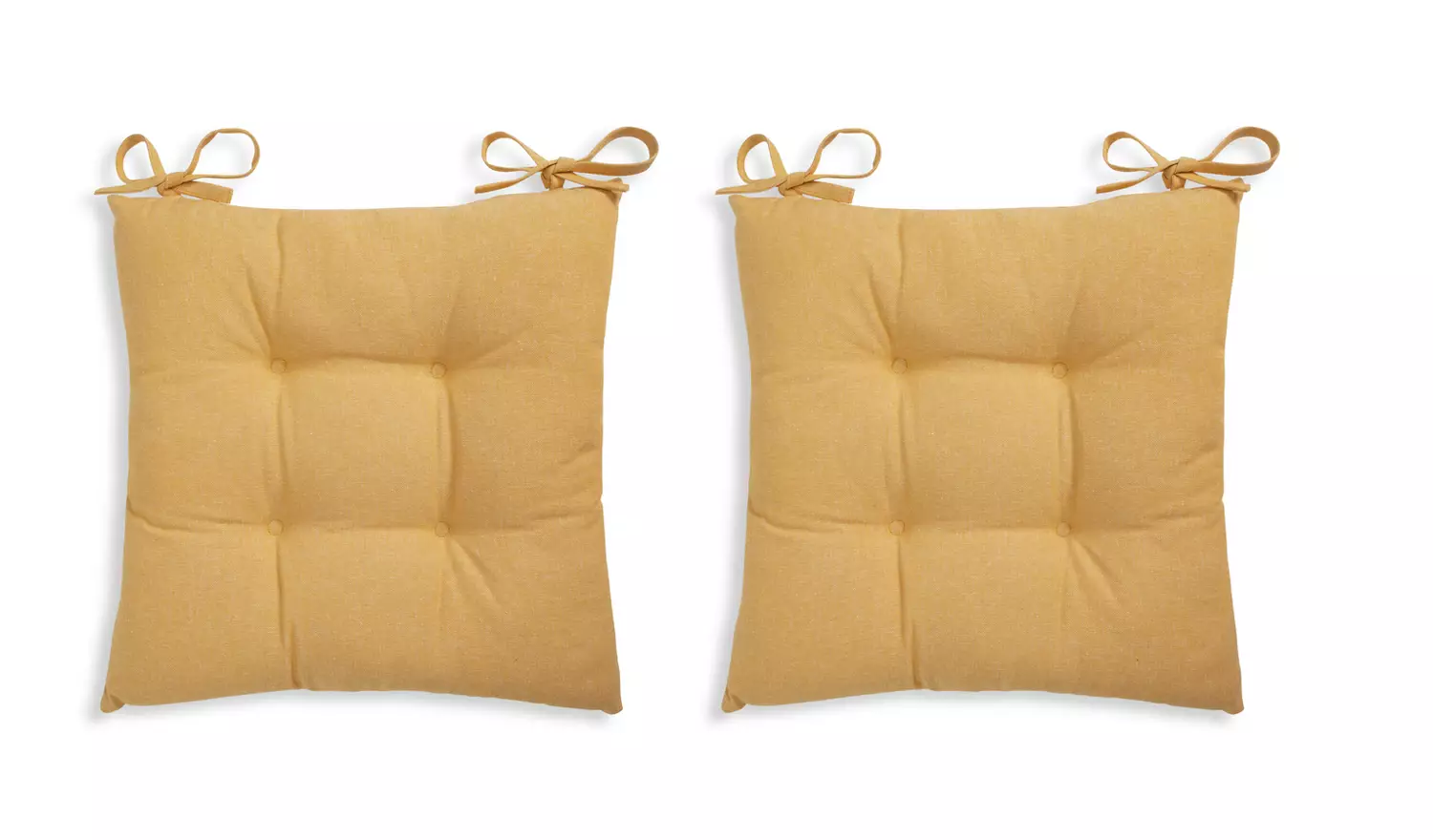Habitat Chambray Pack of 2 Seat Cushions - Mustard