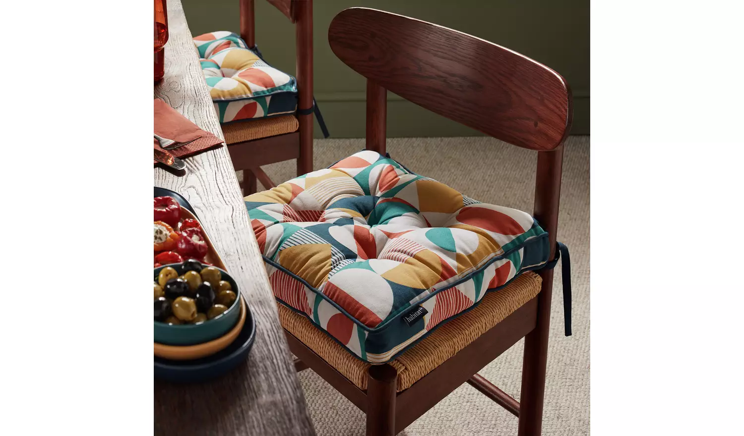 Habitat Geo Pack of 2 Seat Cushions - Multicoloured