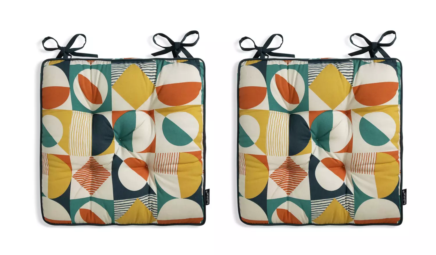 Habitat Geo Pack of 2 Seat Cushions - Multicoloured
