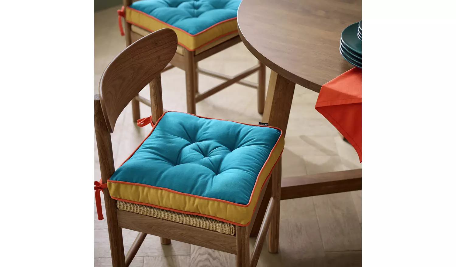 Habitat Pack of 2 Seat Cushions - Blue