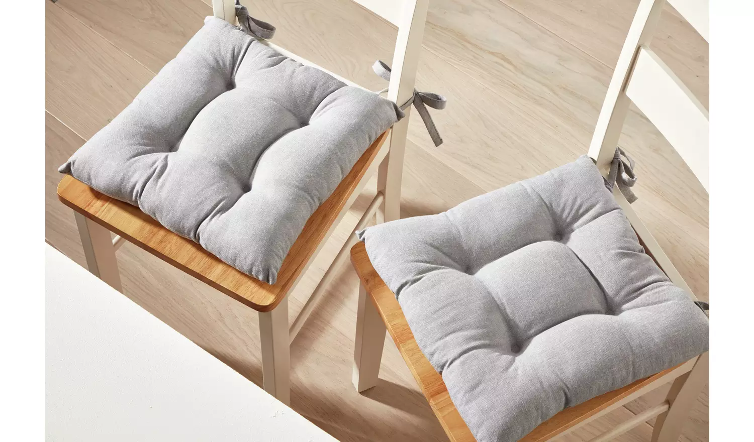 Argos Home Grey Seat Pads - 2 Pack