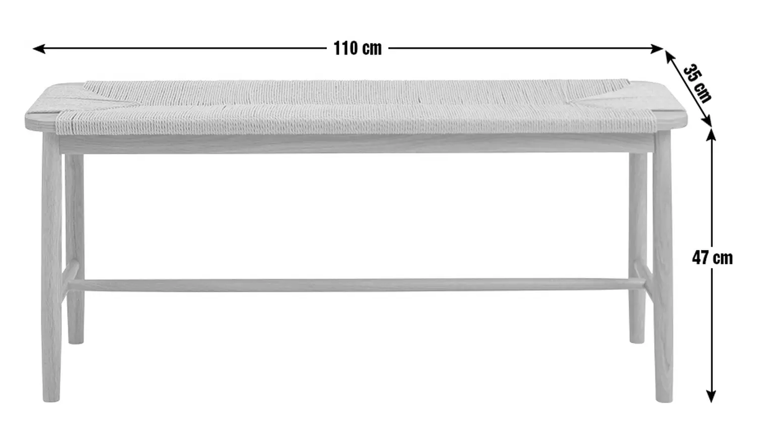 Habitat Hanna Oak Bench - Black