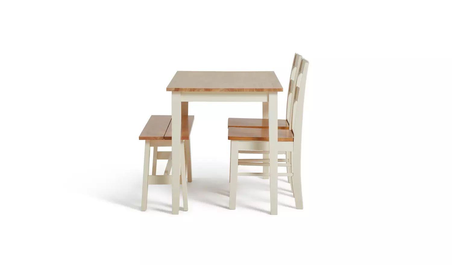 Argos Home Chicago White Dining Table, Bench &2 White Chairs
