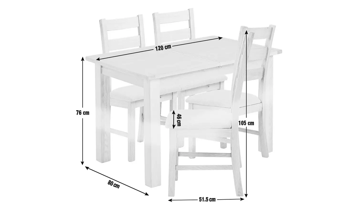 Argos Home Ashwell Ext Oak Dining Table & 4 Grey Chairs