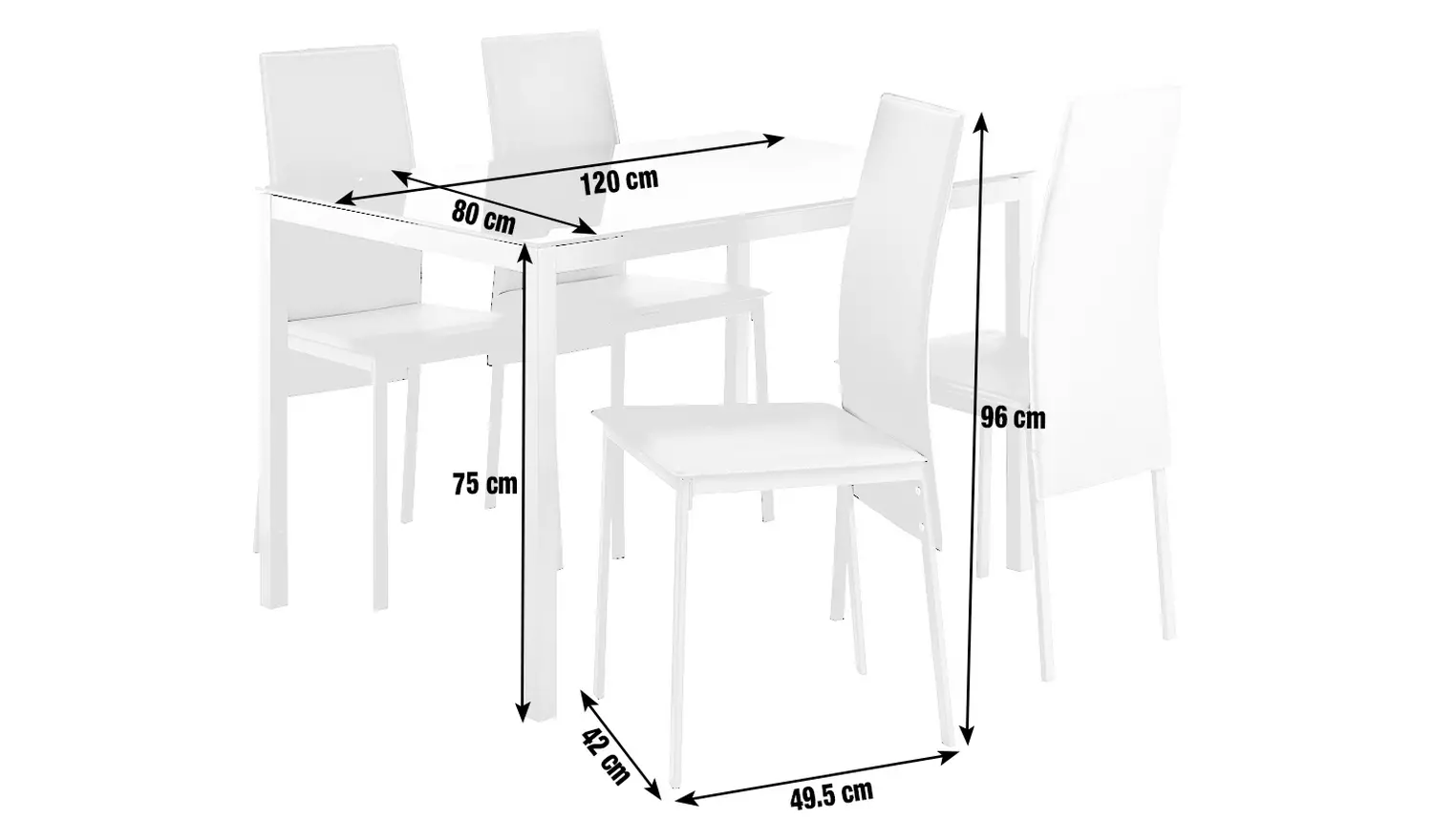 Argos Home Lido Grey Dining Table & 4 Grey Chairs