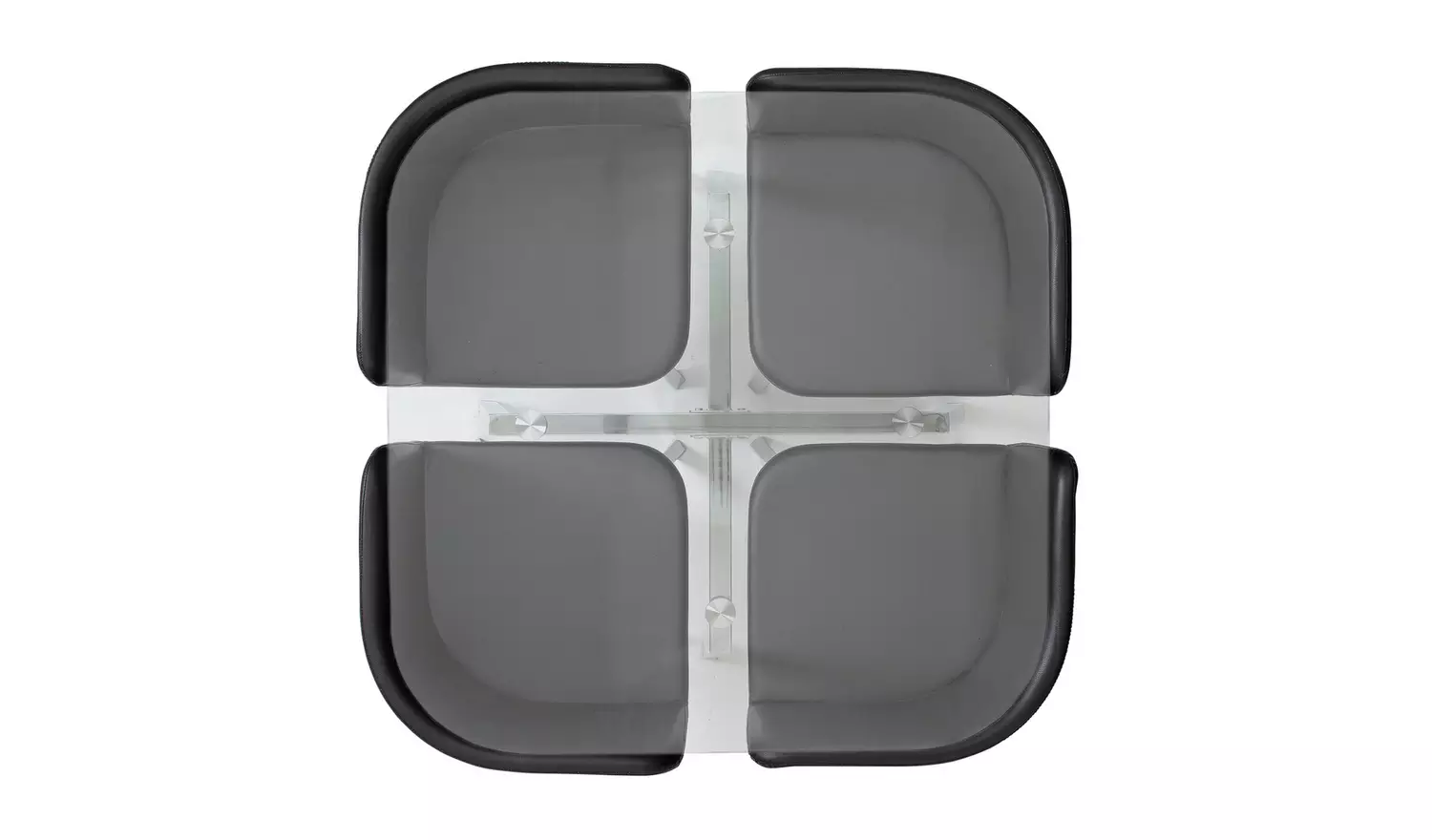 Argos Home Elsie Silver Glass Dining Table & 4 Black Chairs