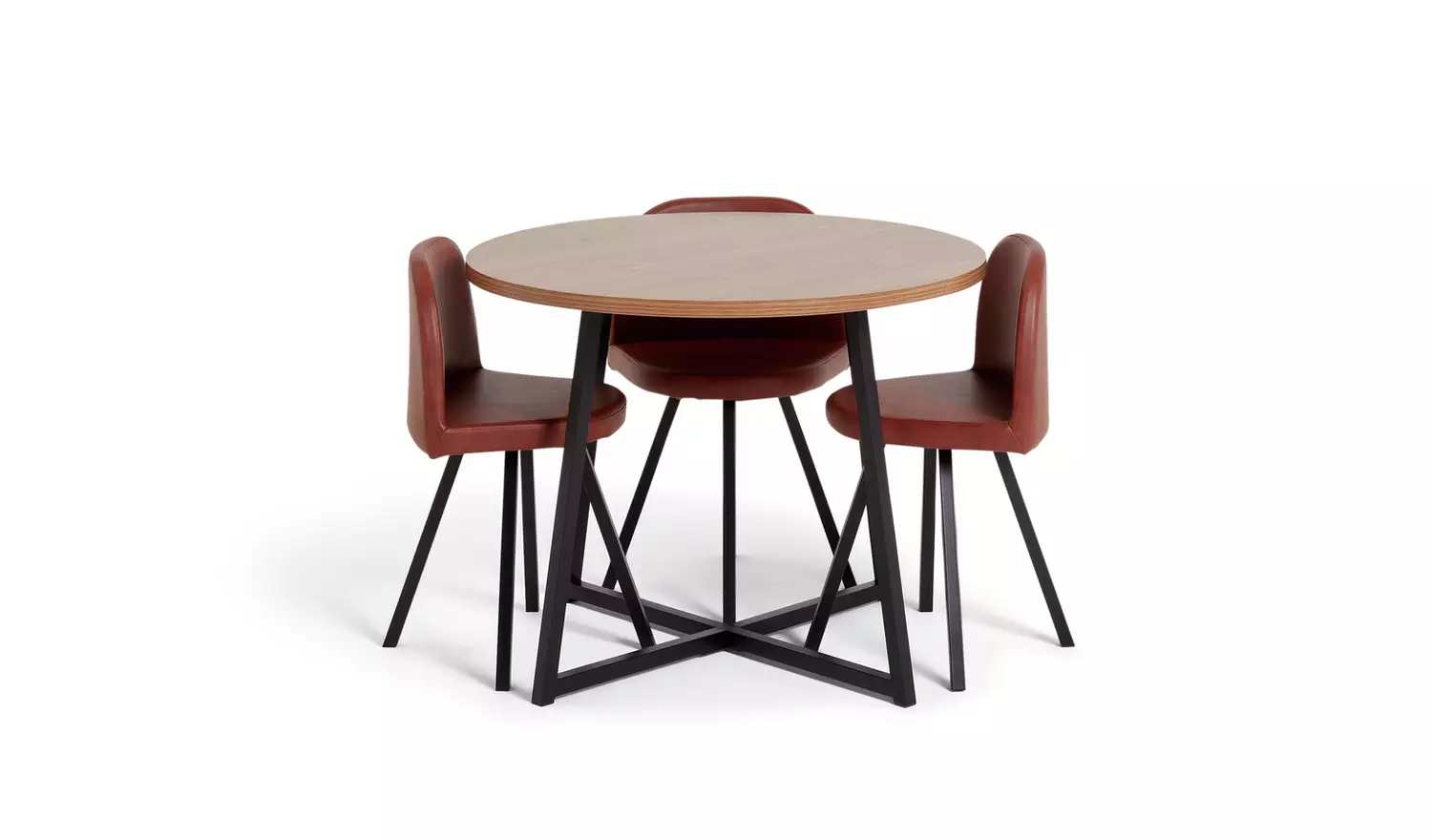 Habitat Nomad Oak Dining Table & 4 Chocolate Chairs